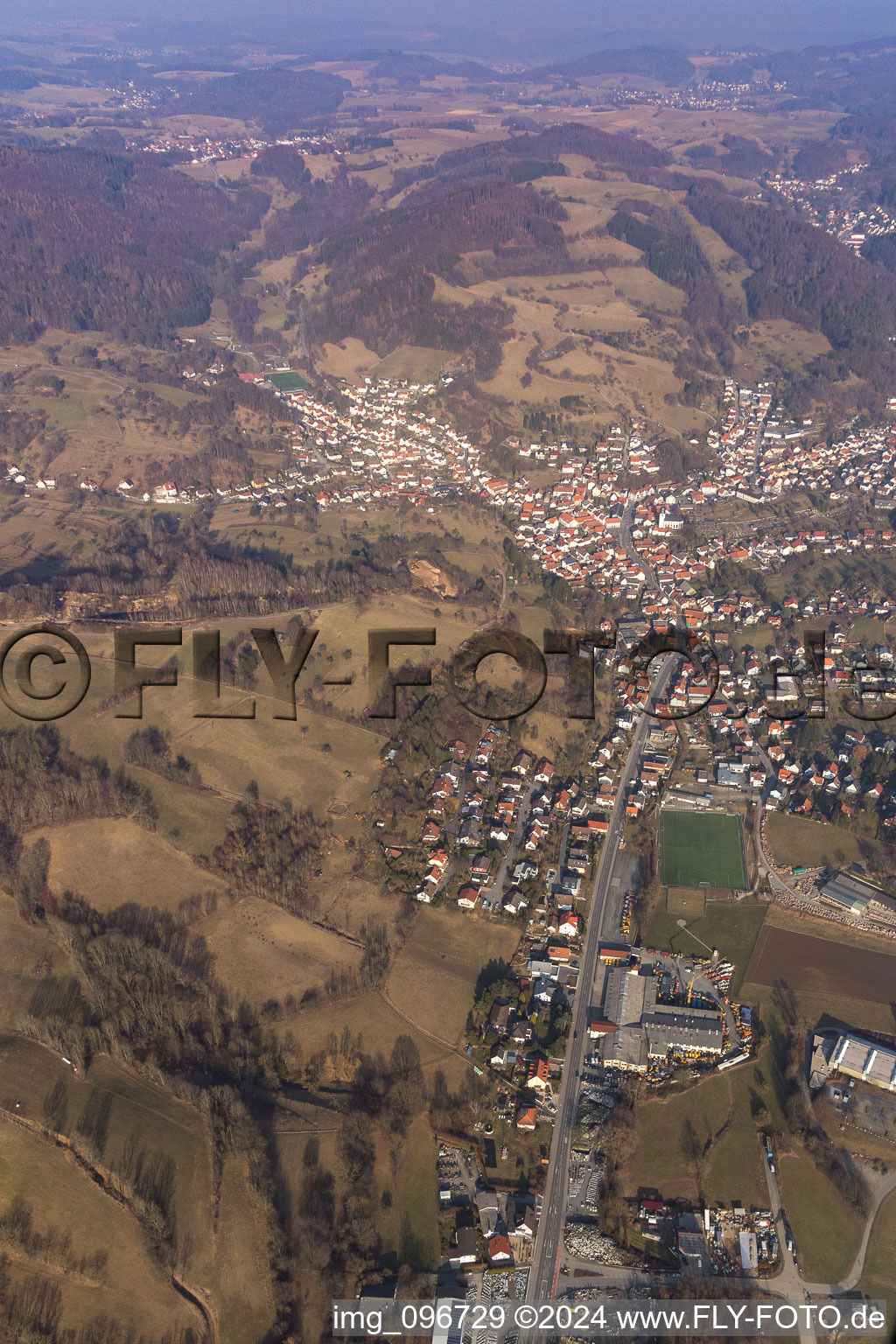 Aerial photograpy of Lautertal in the state Hesse, Germany