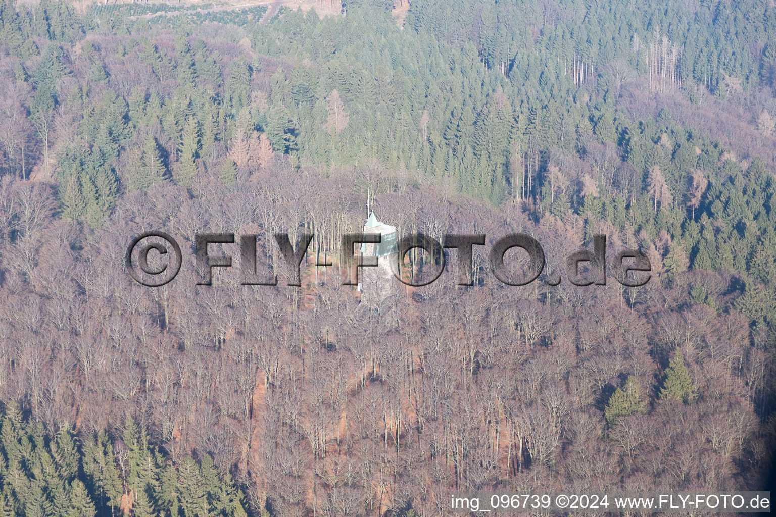 Aerial view of Lindenfels in the state Hesse, Germany