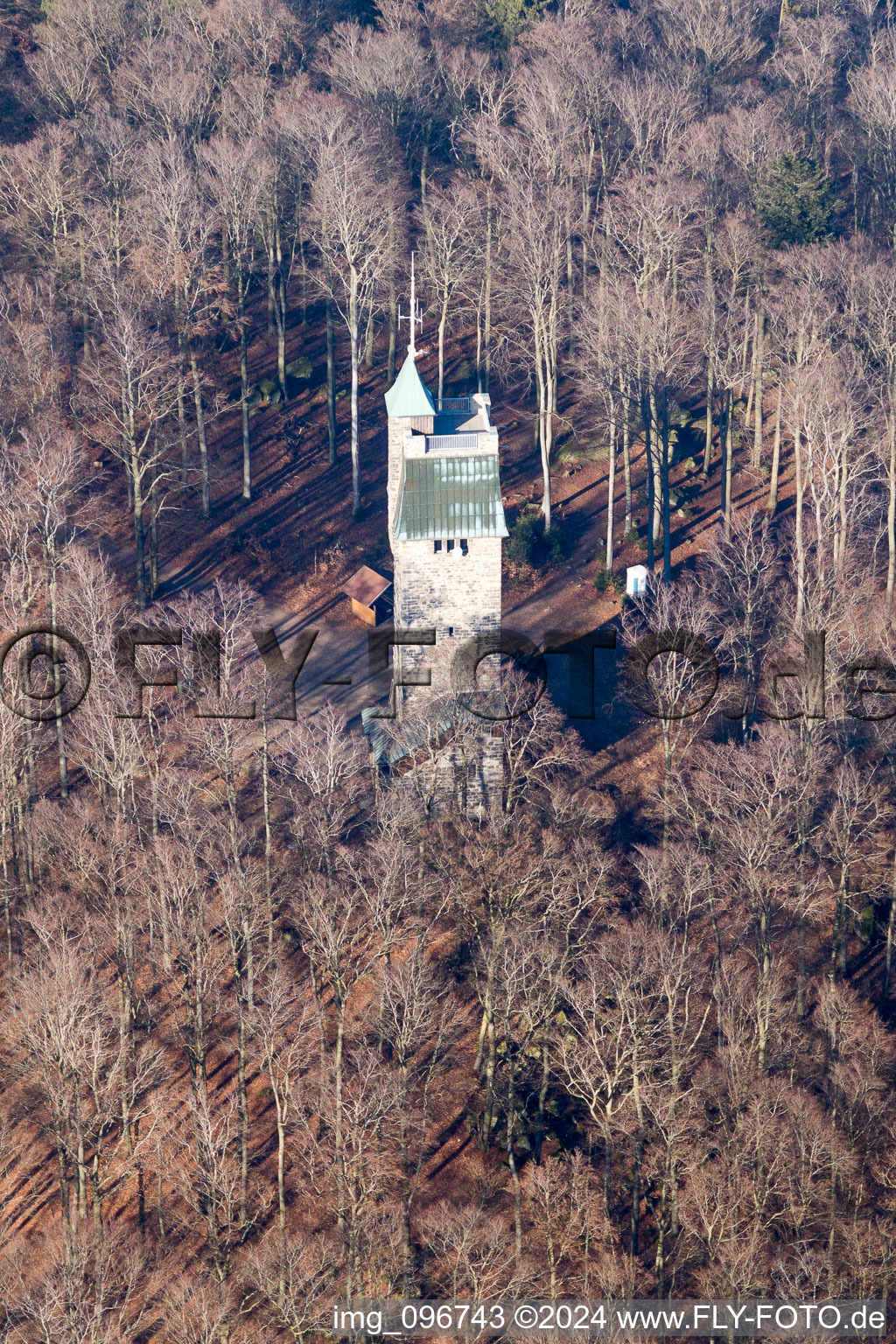 Oblique view of Lindenfels in the state Hesse, Germany