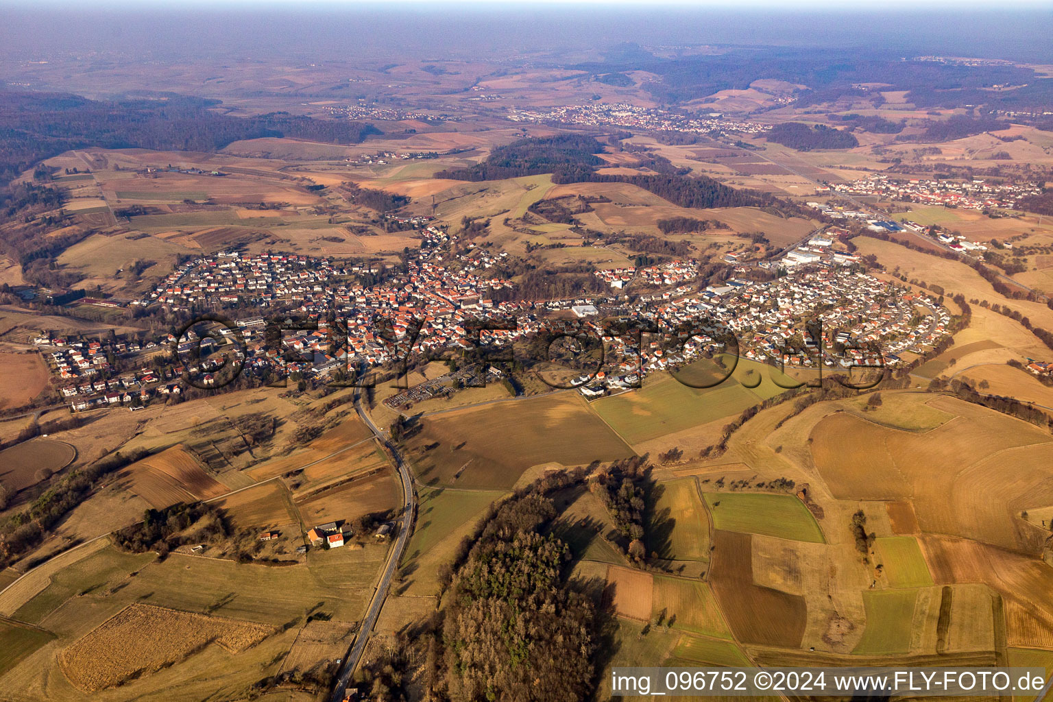 Aerial photograpy of Fränkisch-Crumbach in the state Hesse, Germany