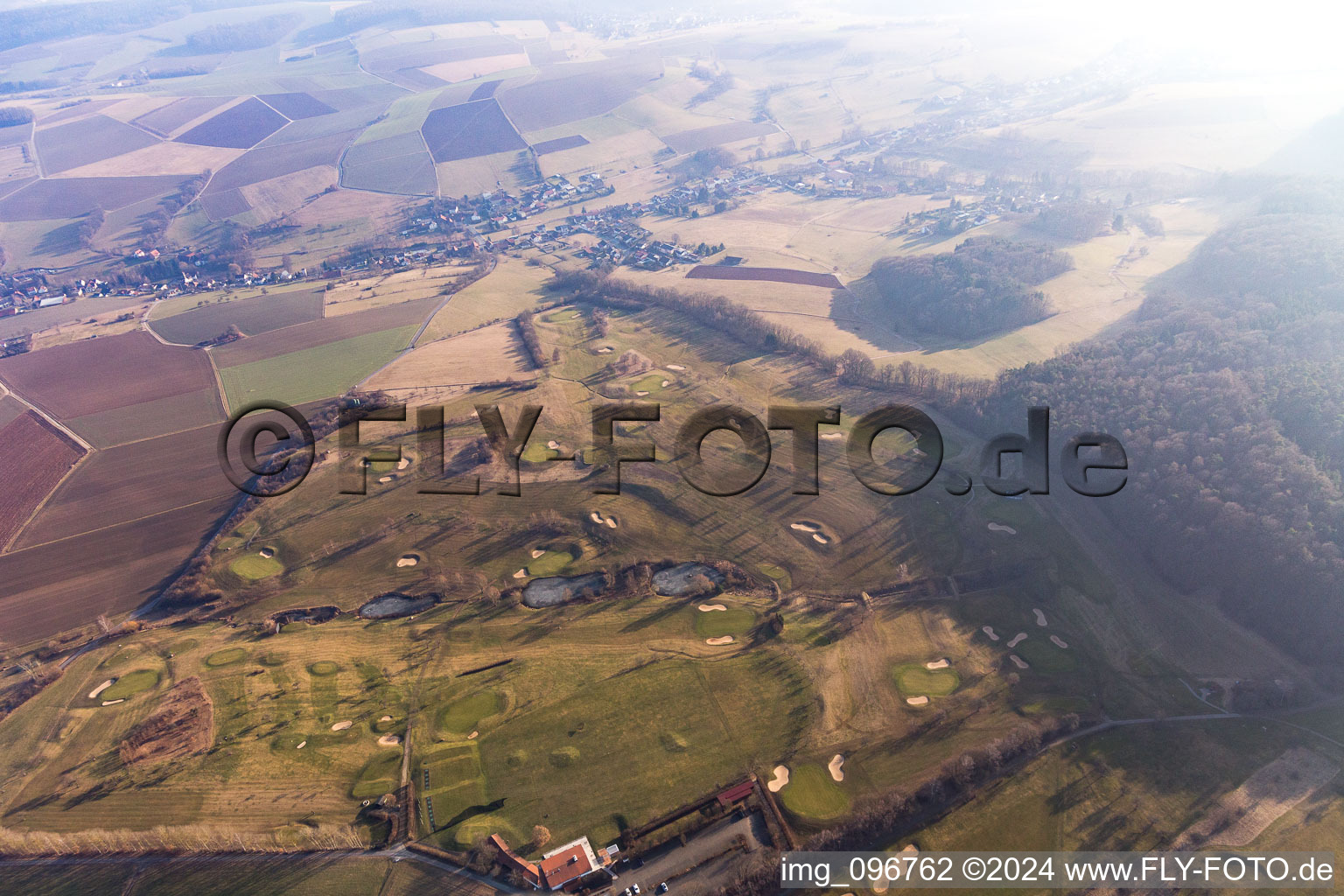 Aerial view of District Kirchbrombach in Brombachtal in the state Hesse, Germany