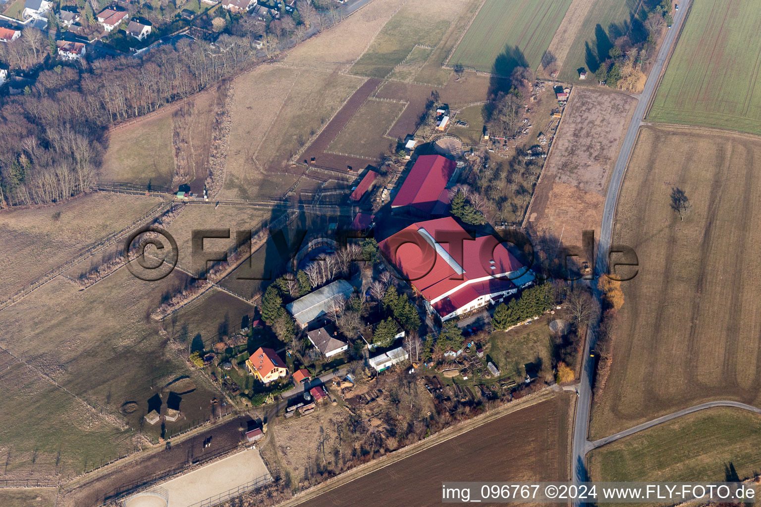 Kirch-Brombach in the state Hesse, Germany from above