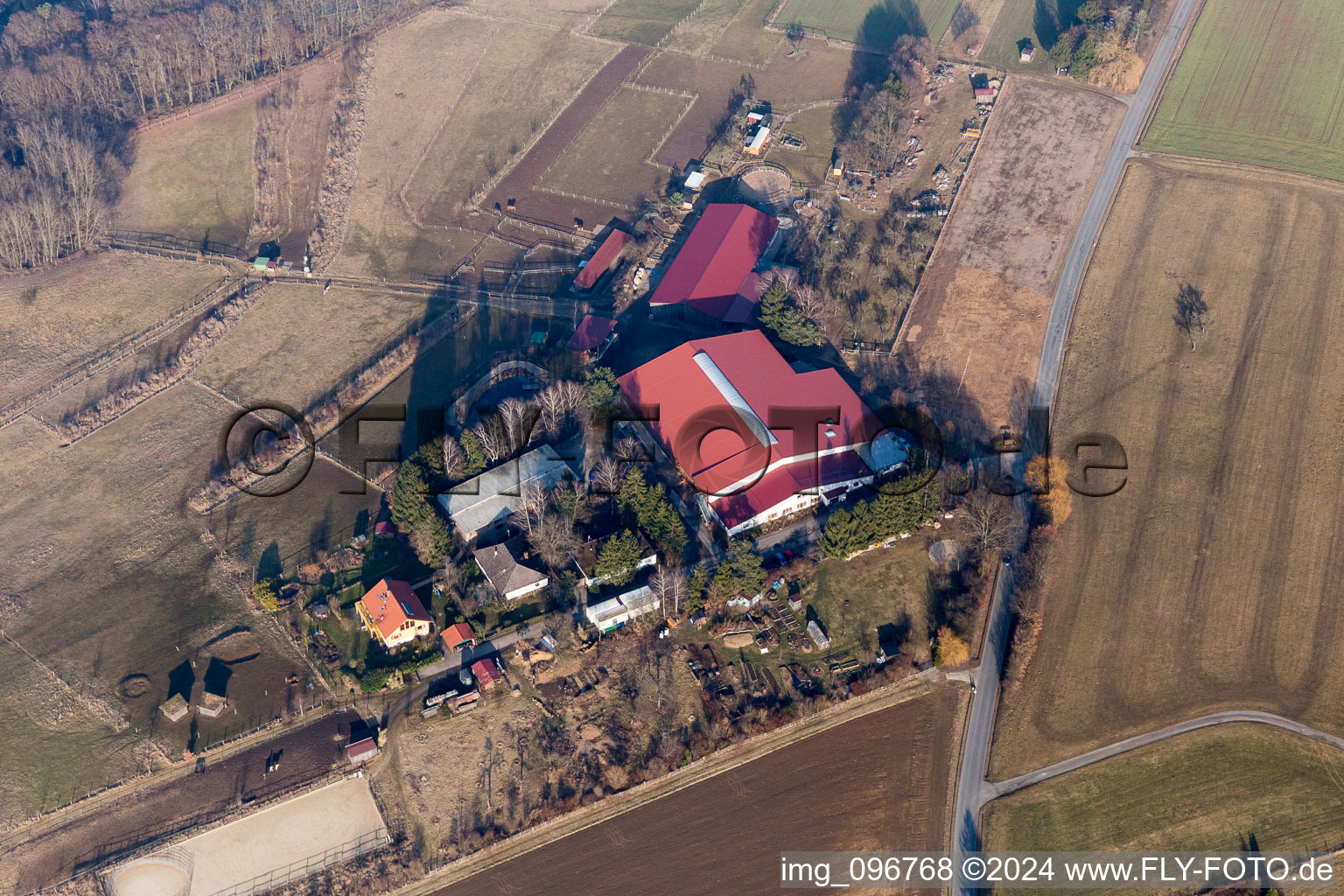 Aerial view of Seminar Center Hof Herrenberg eV in the district Kirchbrombach in Brombachtal in the state Hesse, Germany