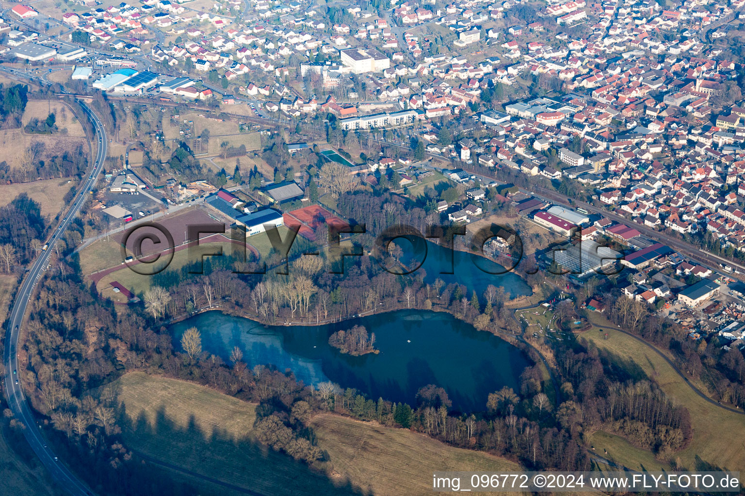 Aerial view of SPA PARK in Bad König in the state Hesse, Germany