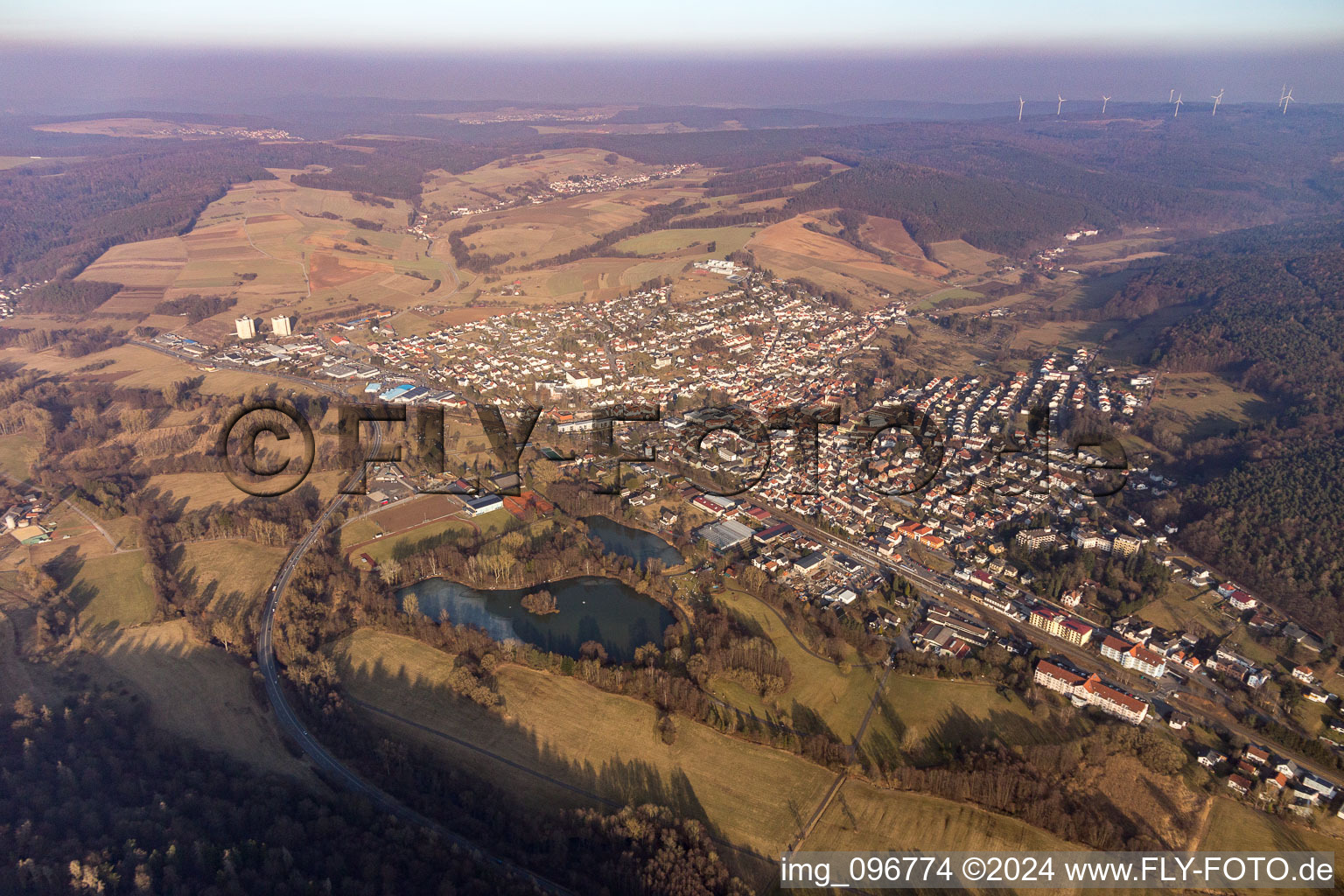 Oblique view of Bad König in the state Hesse, Germany