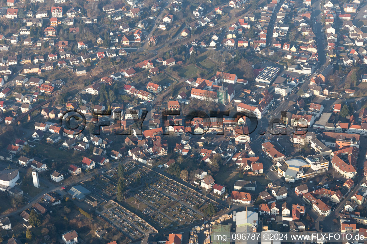 Aerial photograpy of Höchst im Odenwald in the state Hesse, Germany