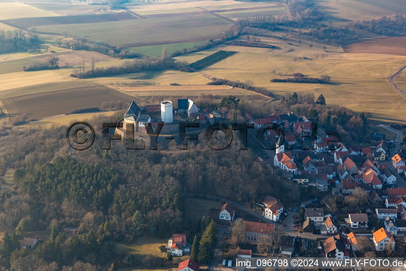 District Hering in Otzberg in the state Hesse, Germany from the plane