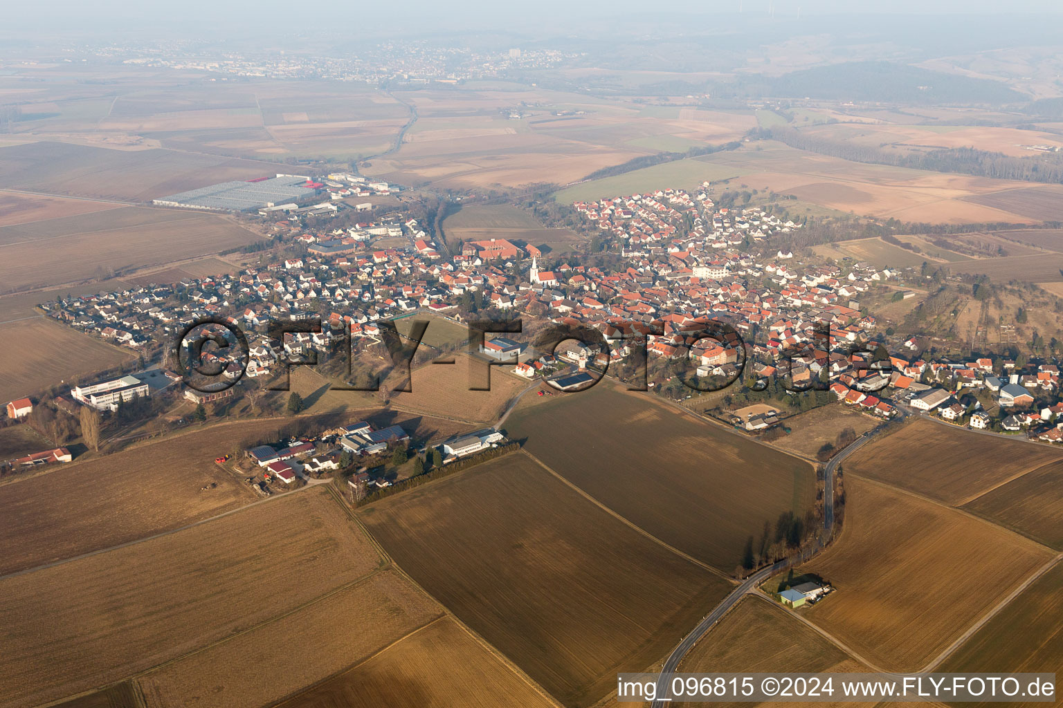 Aerial photograpy of Otzberg in the state Hesse, Germany