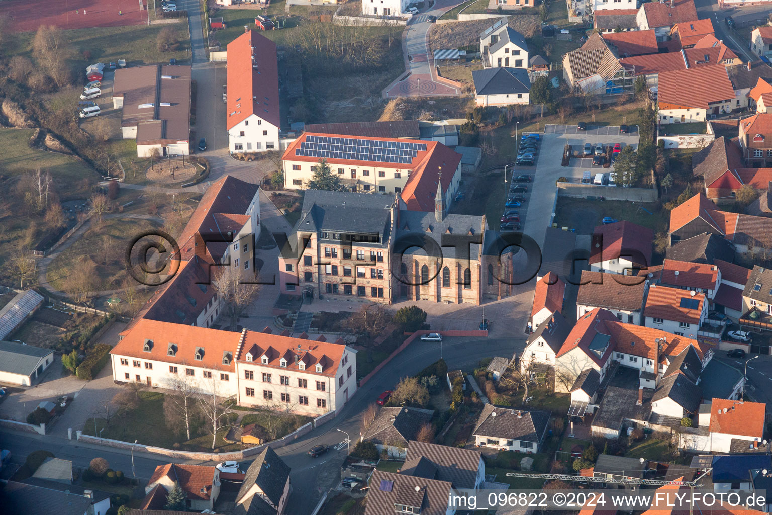 Ground, administration and basis of the charitable organization St. Josephshaus Kinder- and Jugendhilfezentrum gemeinnuetzige GmbH in the district Klein-Zimmern in Gross-Zimmern in the state Hesse, Germany