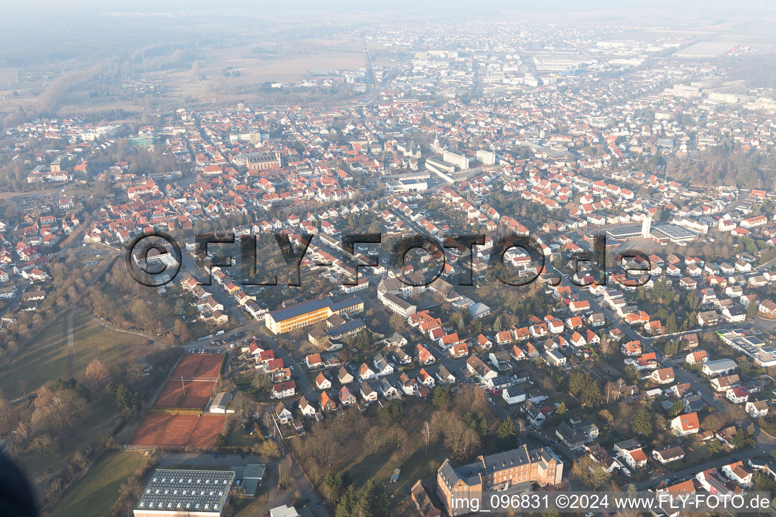 Dieburg in the state Hesse, Germany from the plane