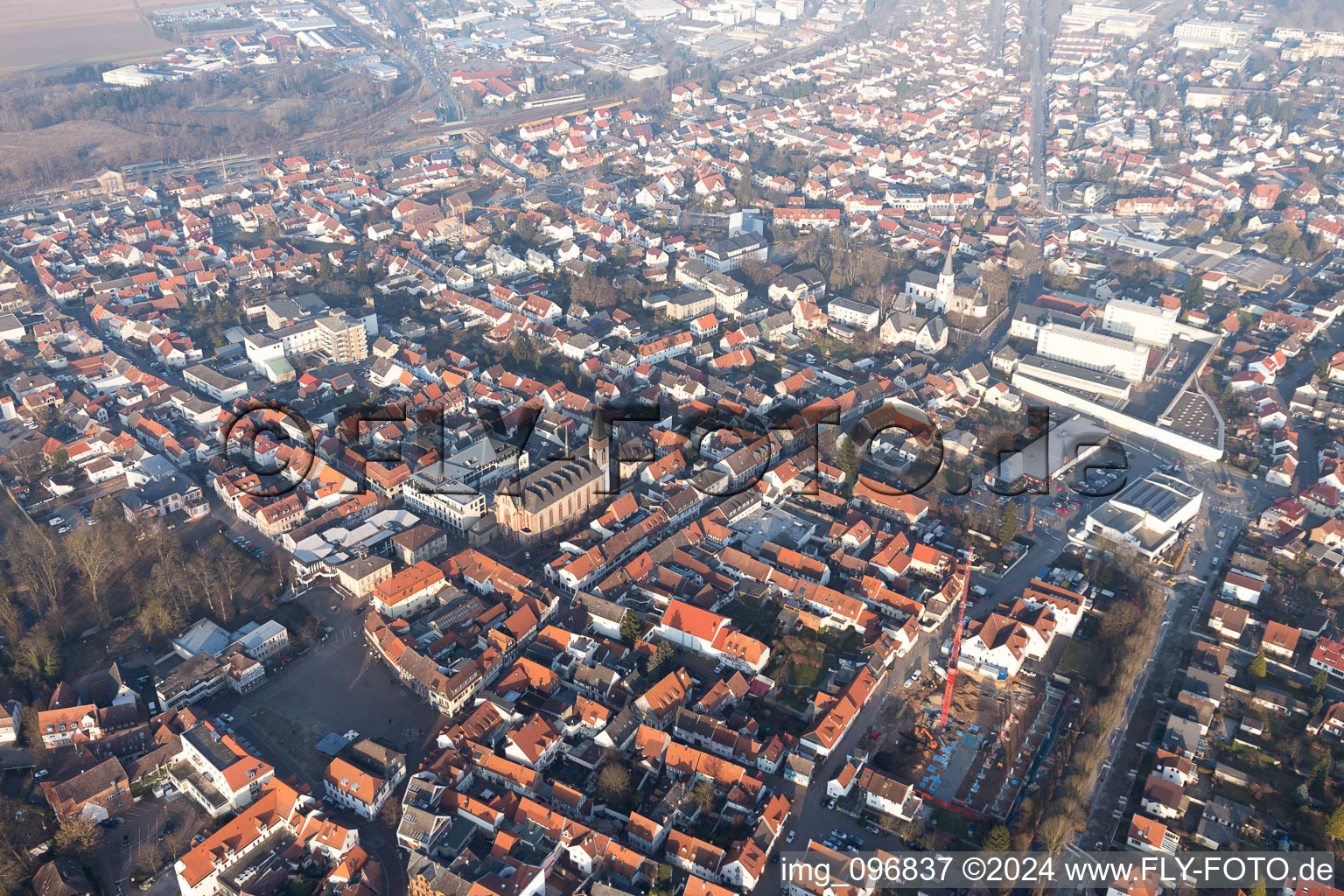 Old Town area and city center in Dieburg in the state Hesse