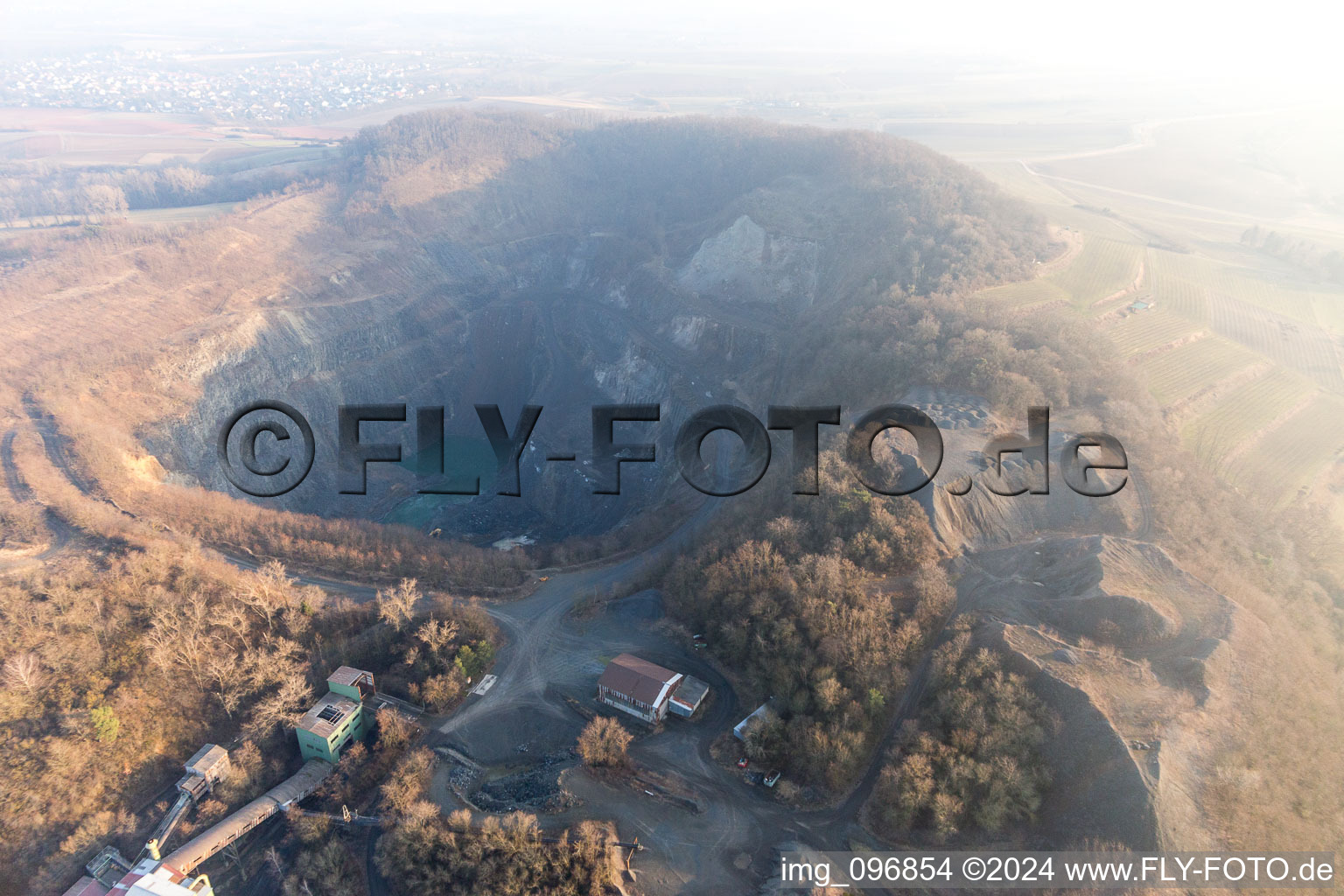 Aerial photograpy of Quarry in Roßdorf in the state Hesse, Germany