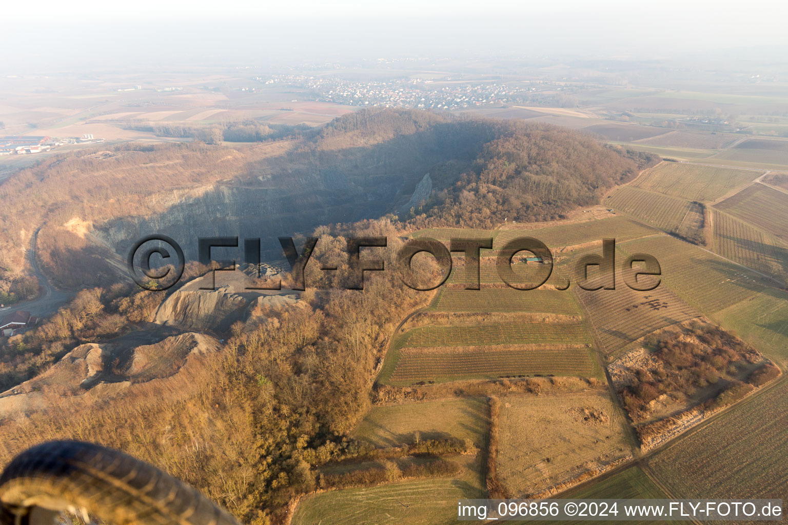 Oblique view of Quarry in Roßdorf in the state Hesse, Germany