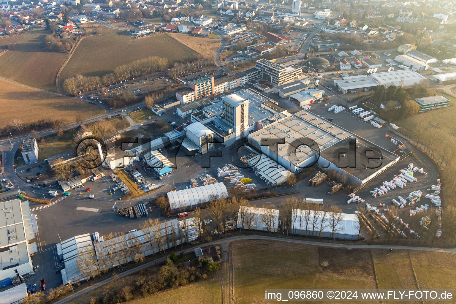 Building and production halls on the premises of DAW SE in Ober-Ramstadt in the state Hesse, Germany