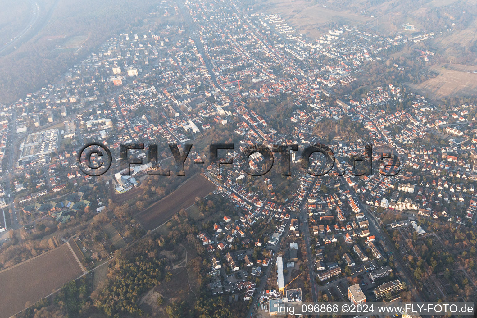 Aerial photograpy of Eberstadt in the state Hesse, Germany