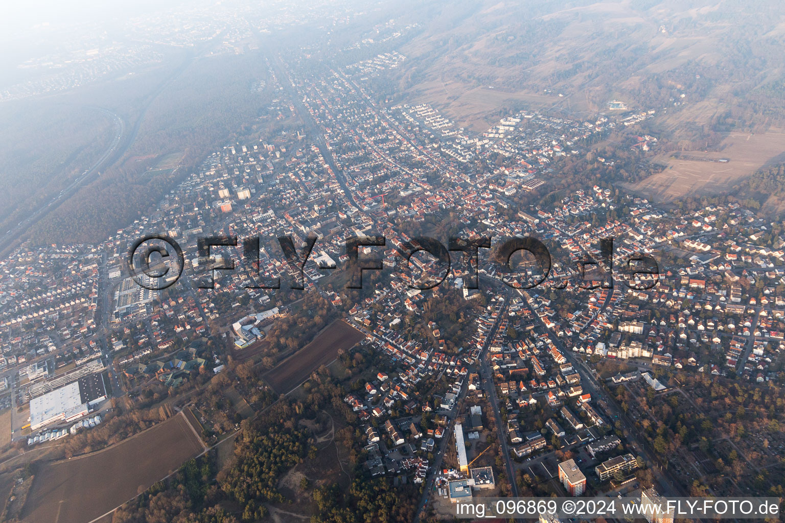 Oblique view of Eberstadt in the state Hesse, Germany