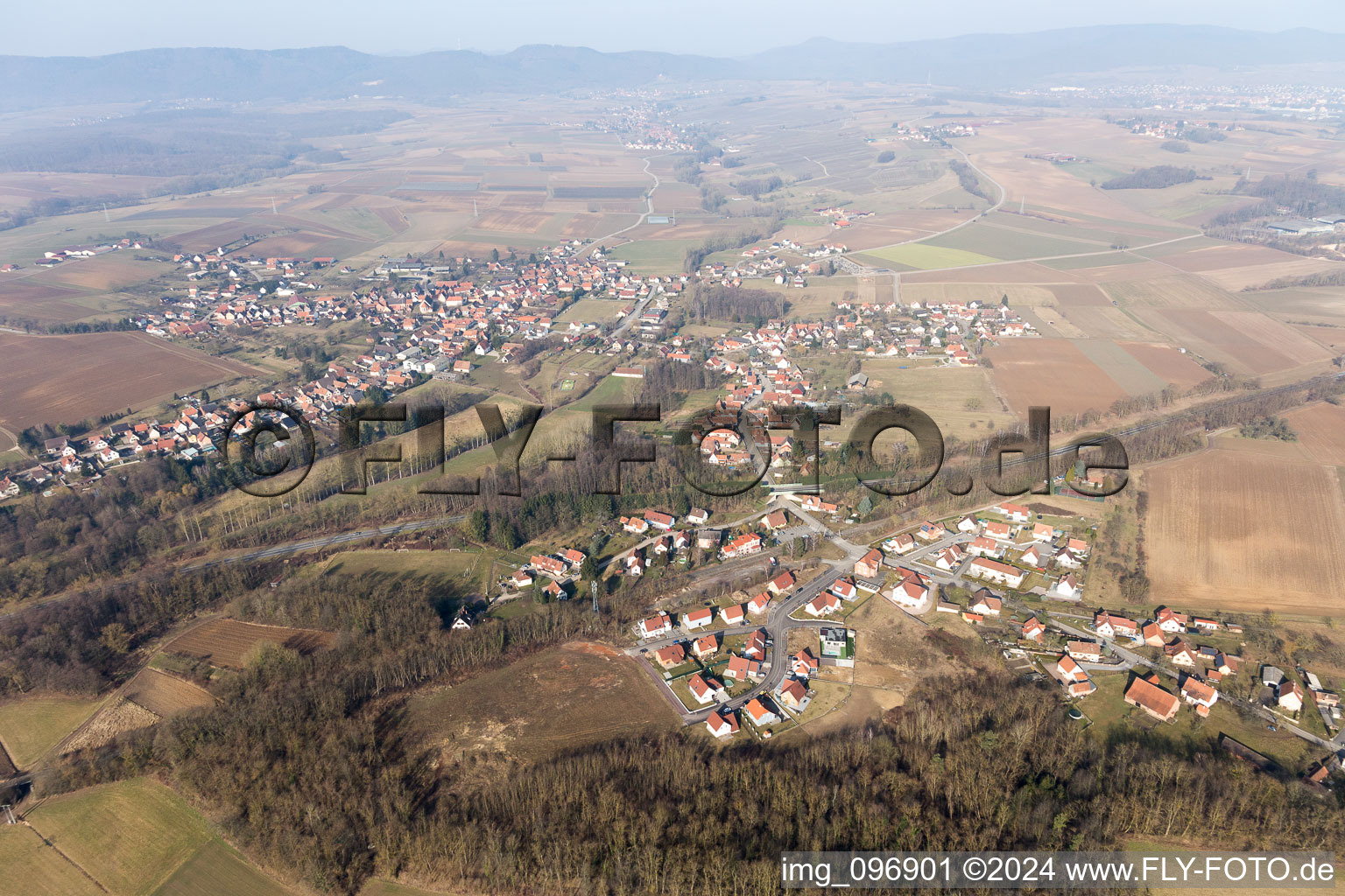 Riedseltz in the state Bas-Rhin, France out of the air