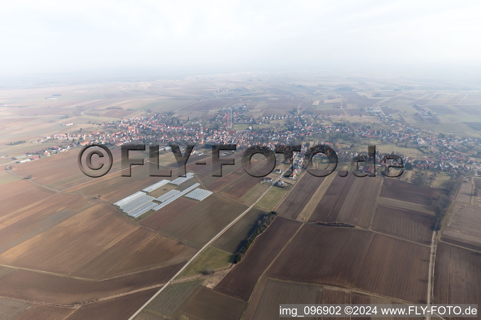 Seebach in the state Bas-Rhin, France from above