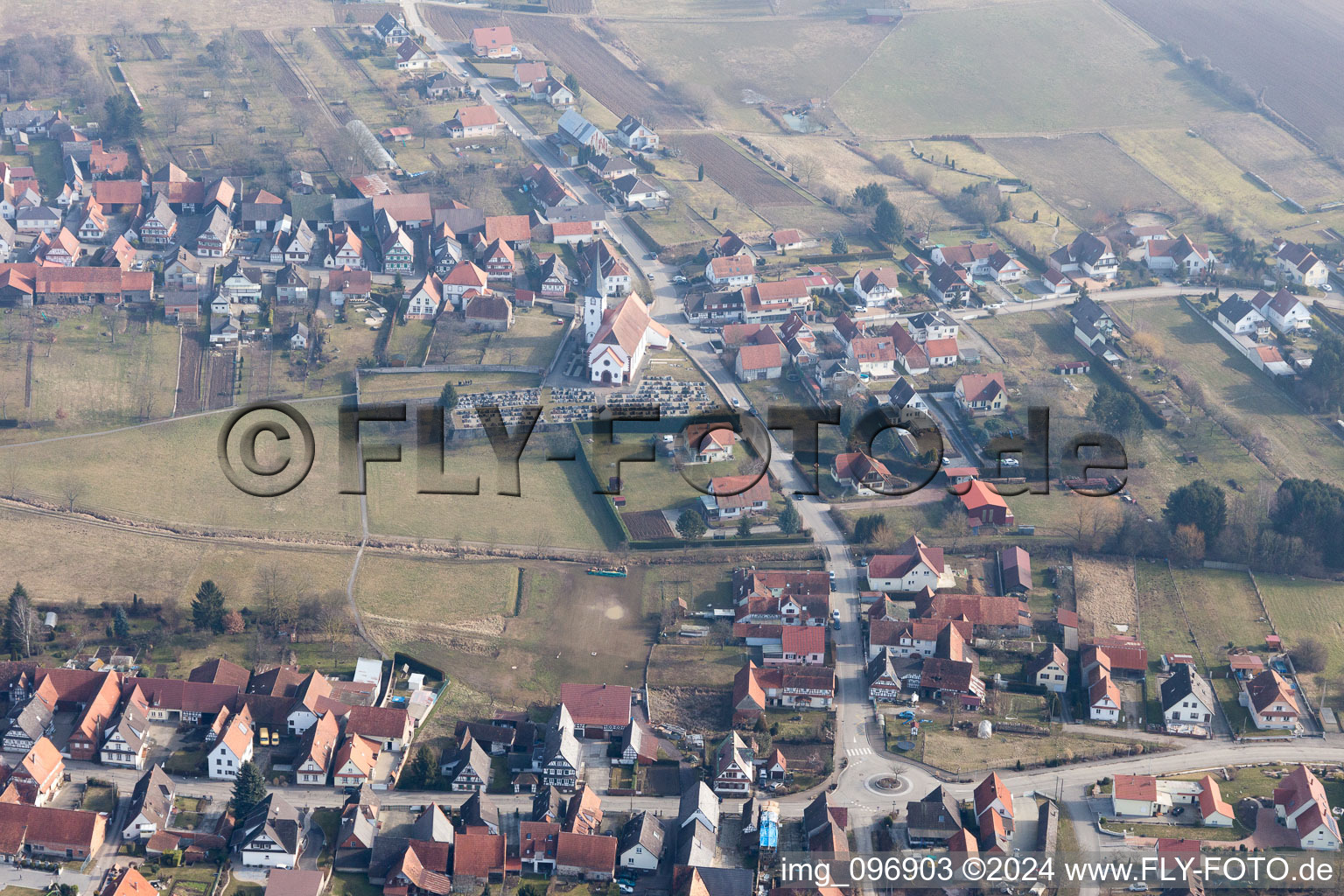 Seebach in the state Bas-Rhin, France out of the air