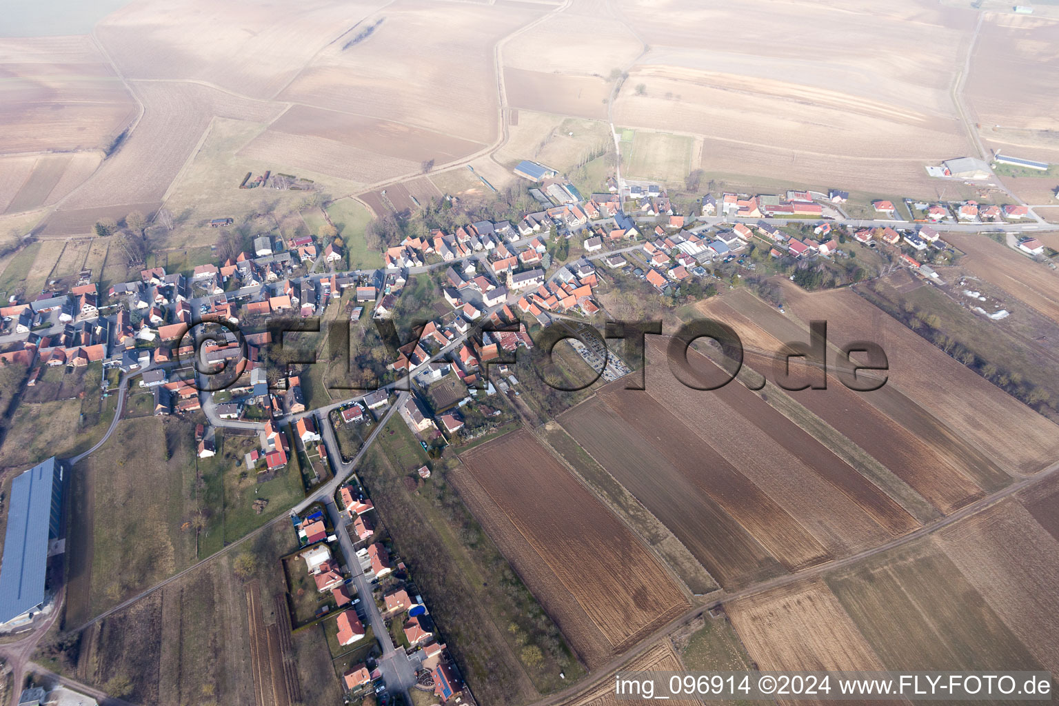 Siegen in the state Bas-Rhin, France from the drone perspective