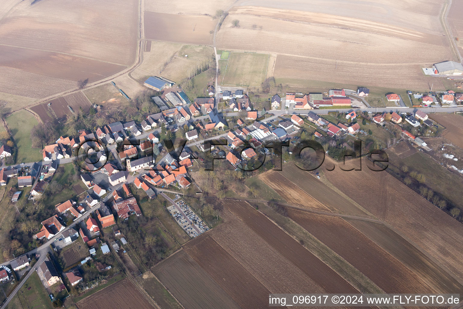 Siegen in the state Bas-Rhin, France seen from a drone