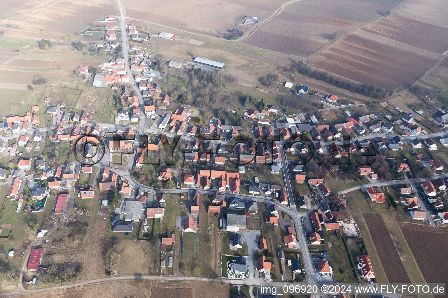 Oberlauterbach in the state Bas-Rhin, France out of the air