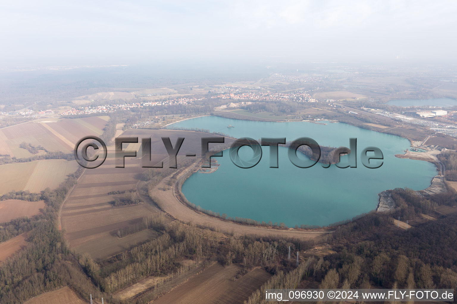 Lauterbourg in the state Bas-Rhin, France viewn from the air