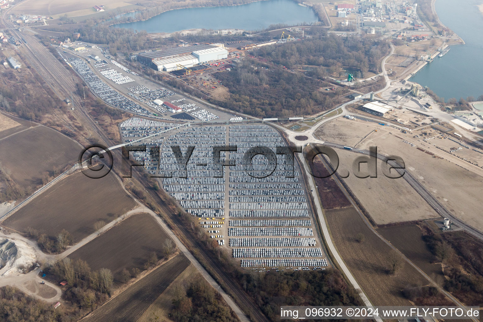 Drone image of Lauterbourg in the state Bas-Rhin, France