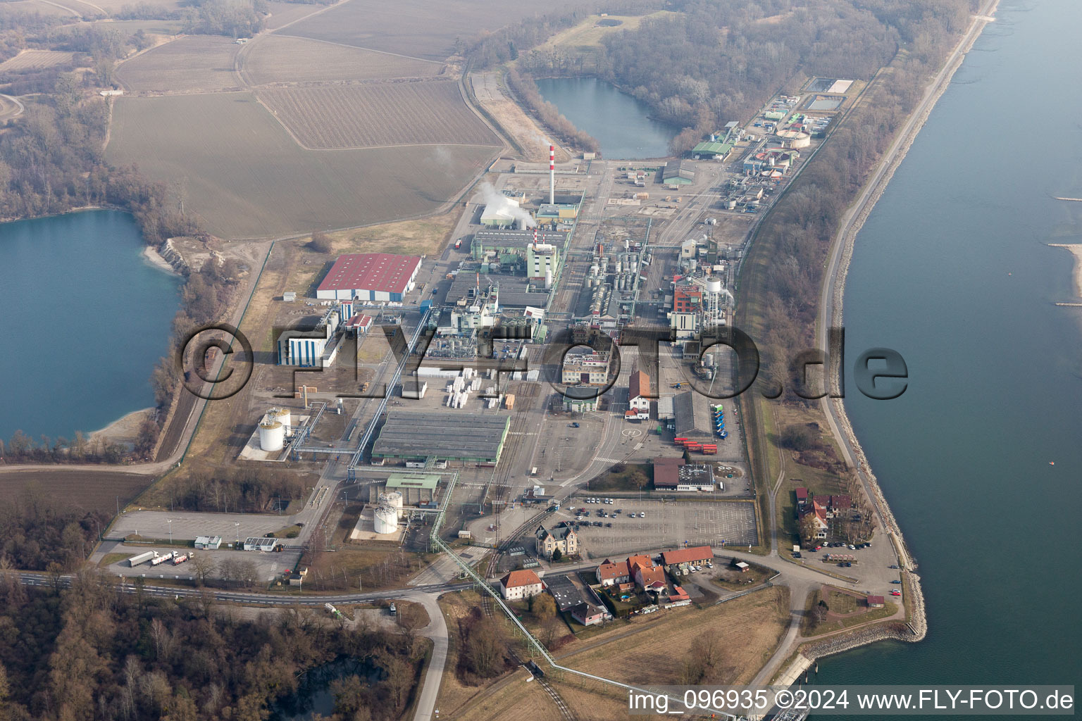 Lauterbourg in the state Bas-Rhin, France from the drone perspective