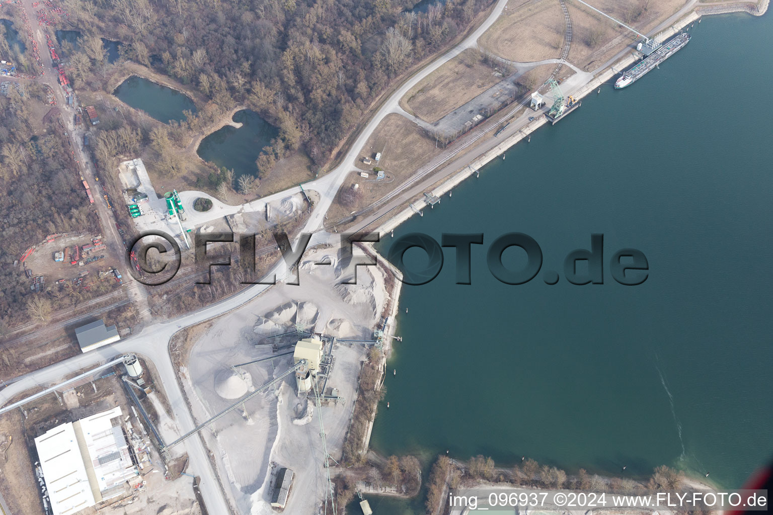 Lauterbourg in the state Bas-Rhin, France seen from a drone