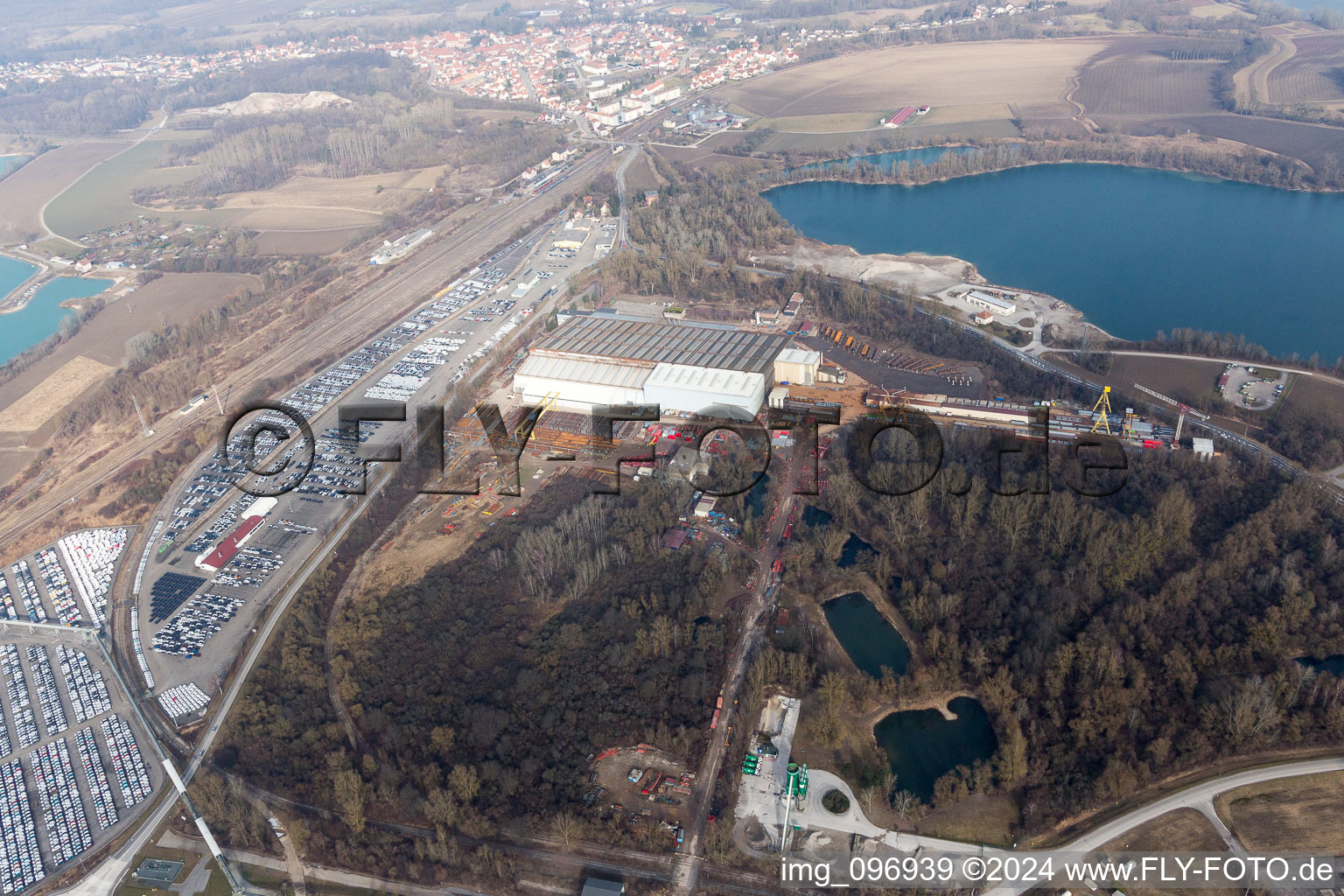 Aerial view of Lauterbourg in the state Bas-Rhin, France