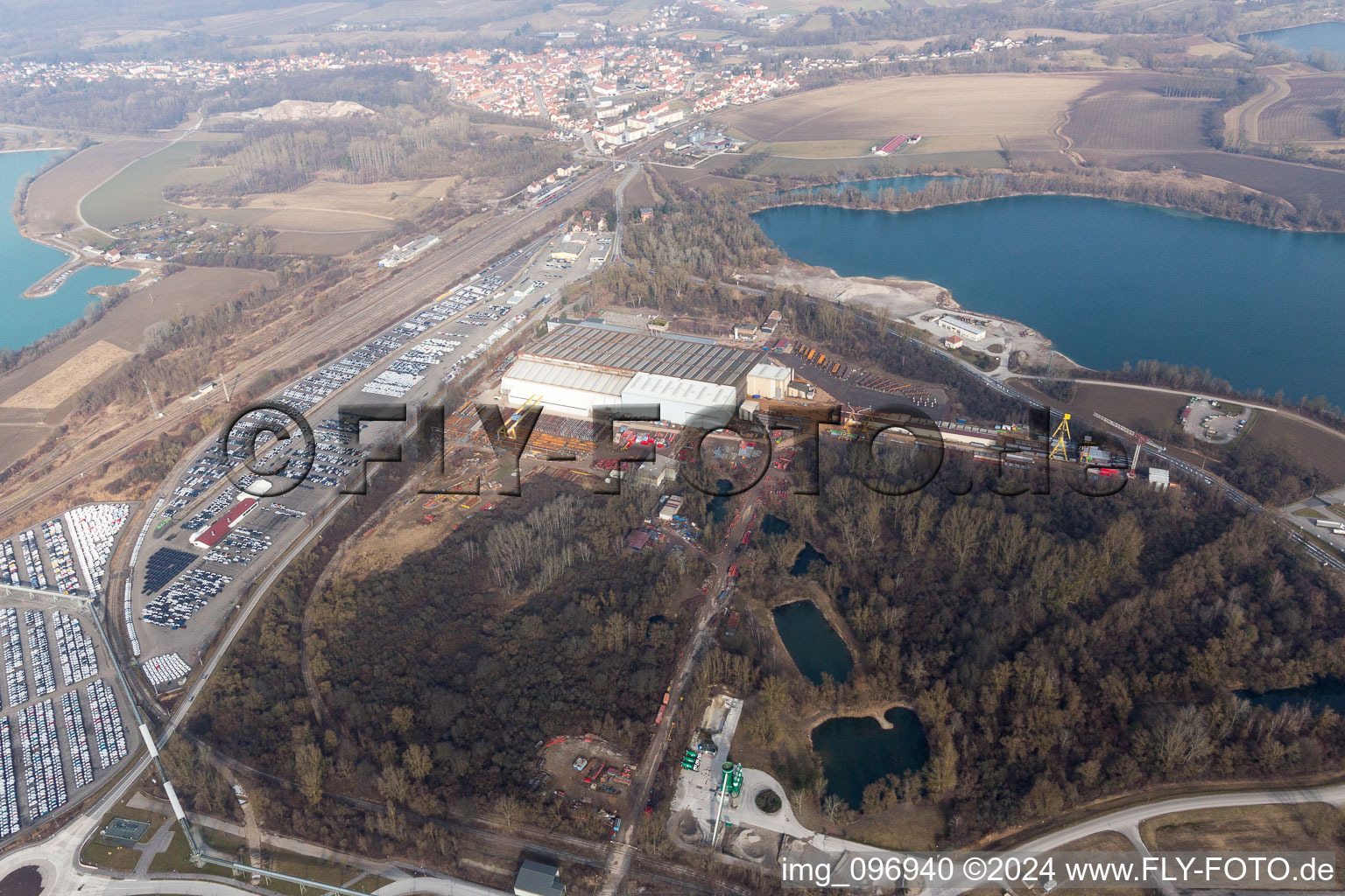 Aerial photograpy of Lauterbourg in the state Bas-Rhin, France