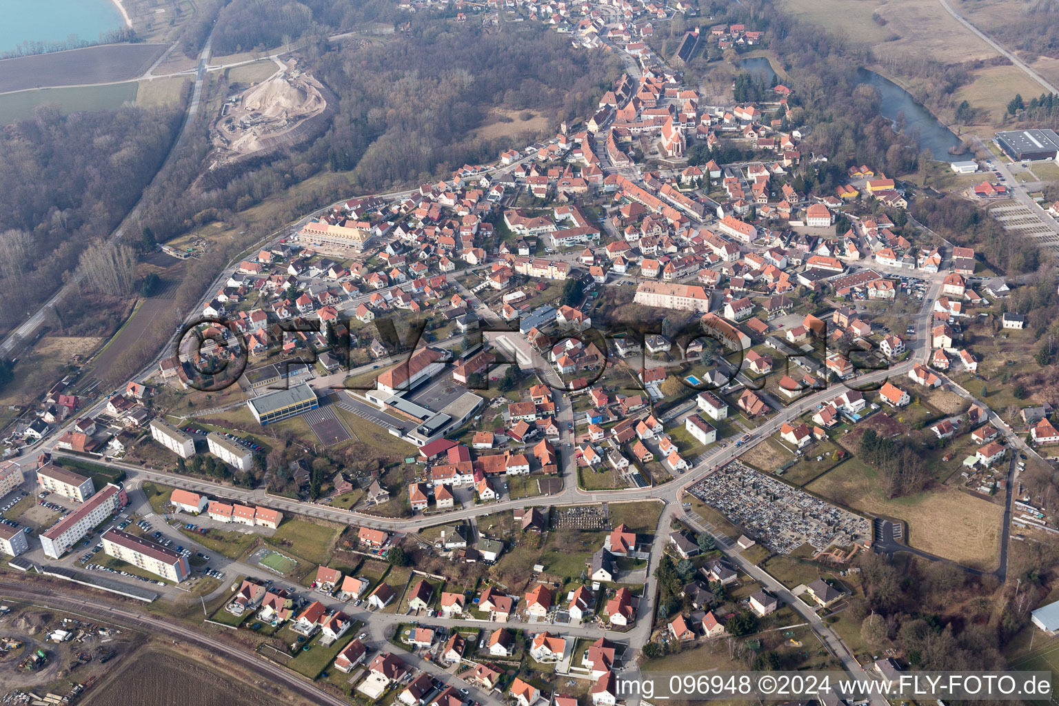 Lauterbourg in the state Bas-Rhin, France from the plane