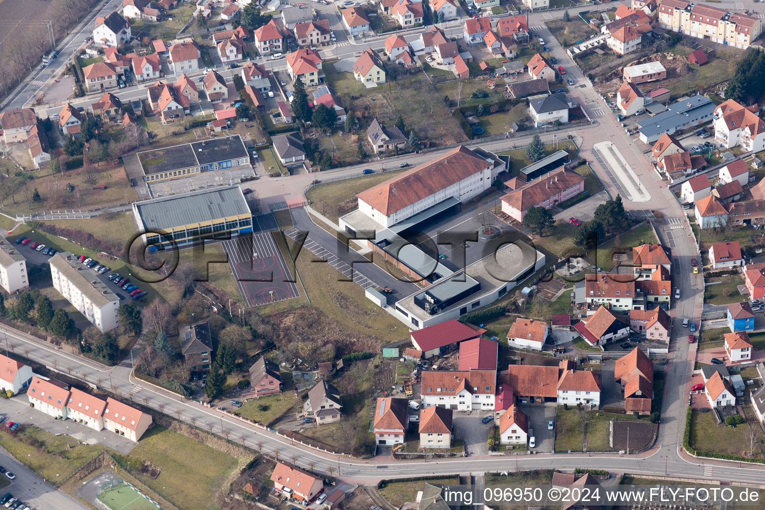 Lauterbourg in the state Bas-Rhin, France viewn from the air