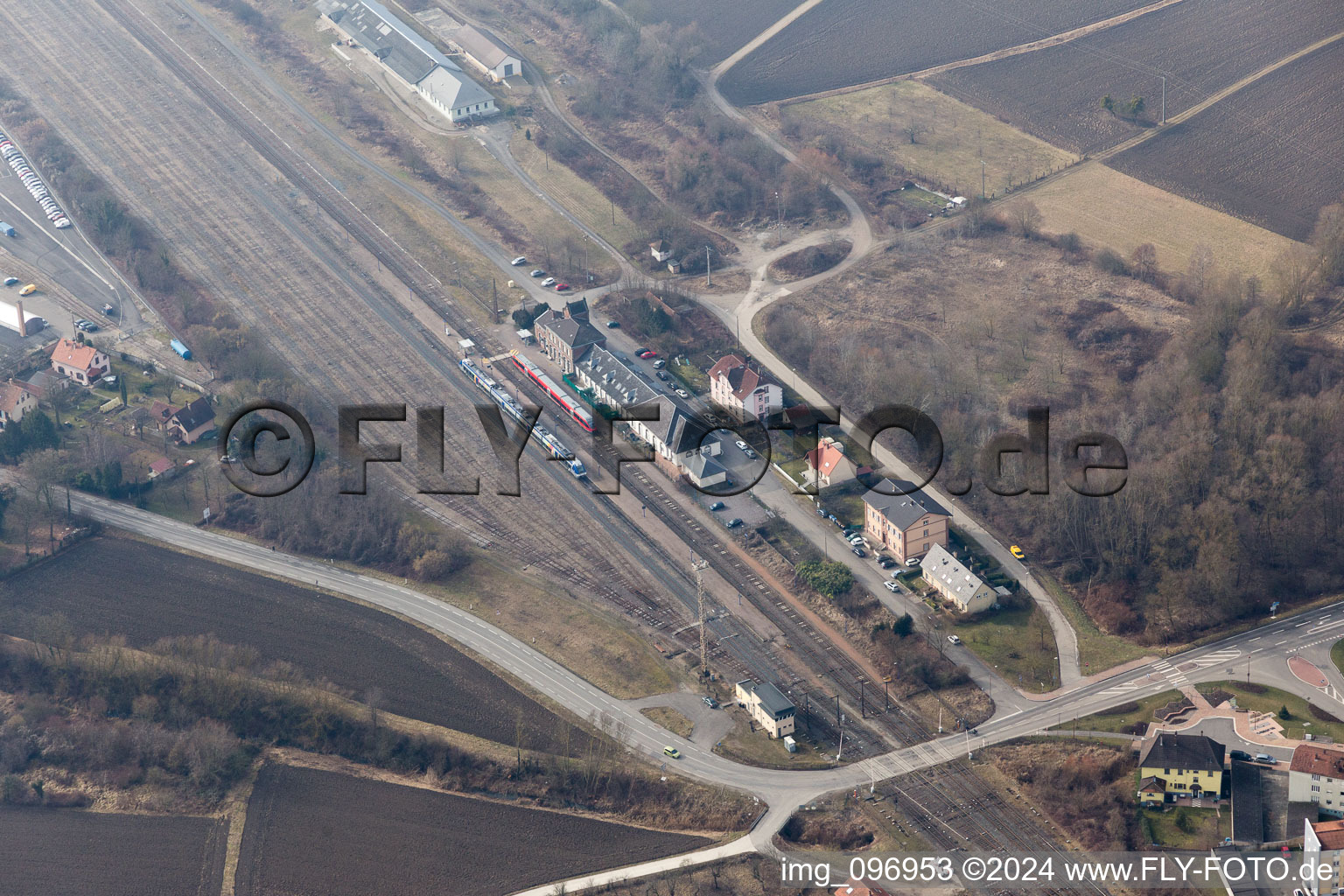 Railroad station in Lauterbourg in the state Bas-Rhin, France