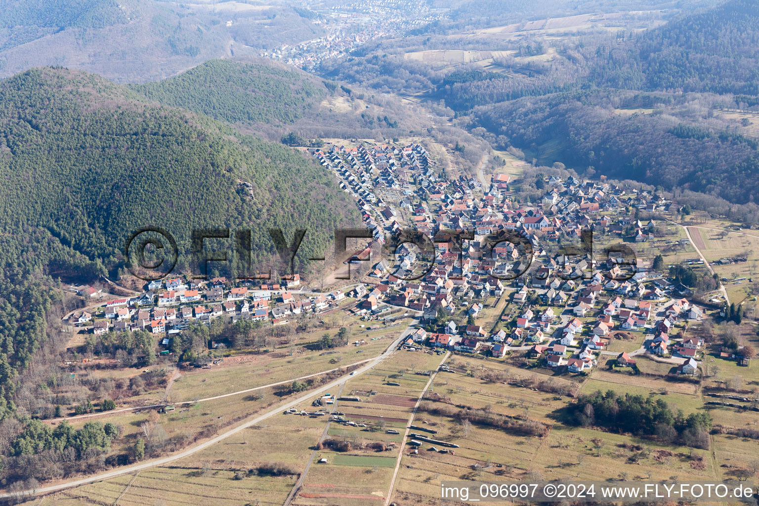 Drone recording of Wernersberg in the state Rhineland-Palatinate, Germany