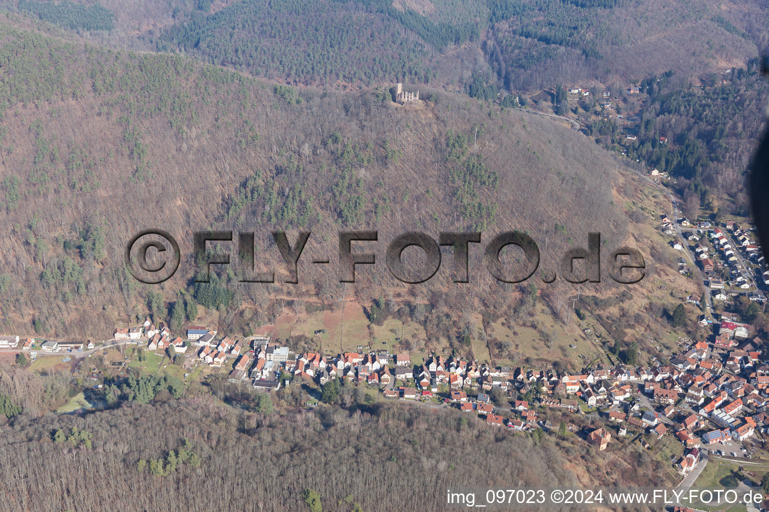 Drone image of Ramberg in the state Rhineland-Palatinate, Germany