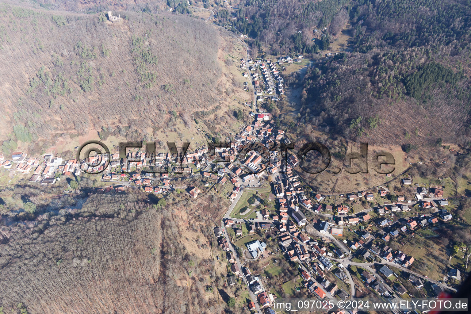 Ramberg in the state Rhineland-Palatinate, Germany from a drone