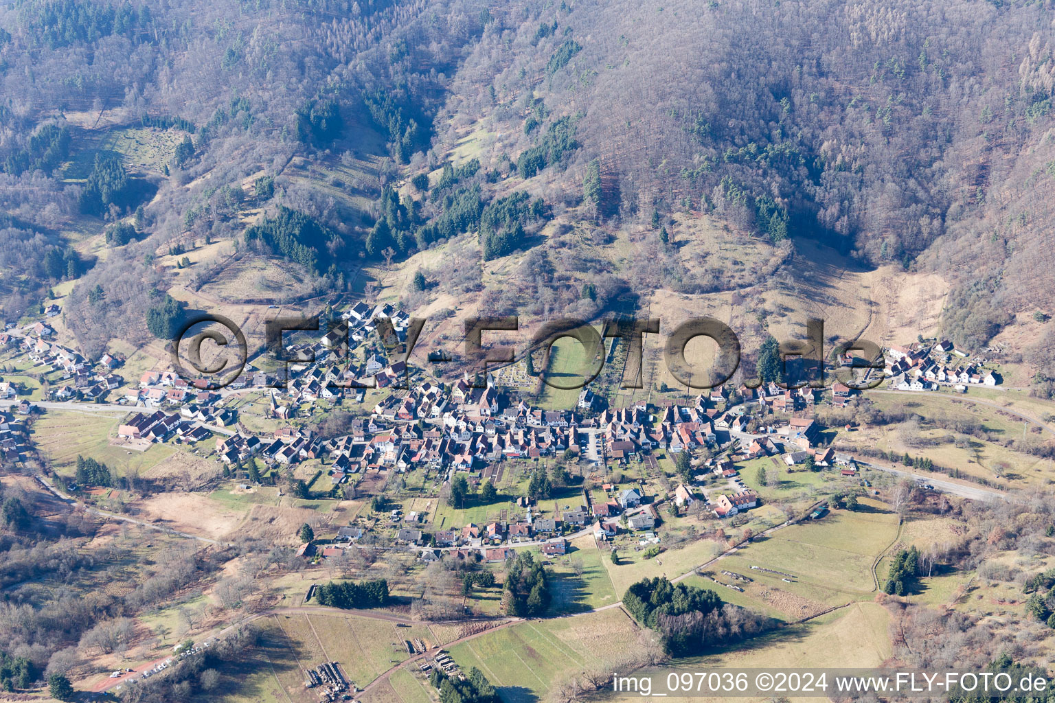 Dernbach in the state Rhineland-Palatinate, Germany from above