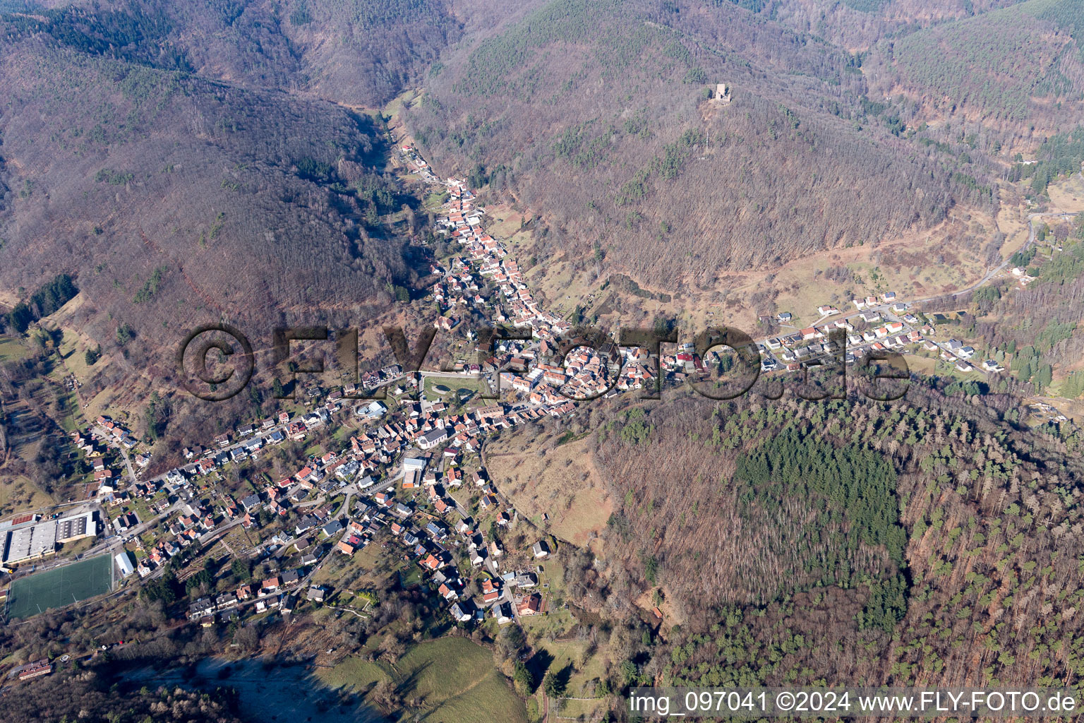 Oblique view of Ramberg in the state Rhineland-Palatinate, Germany