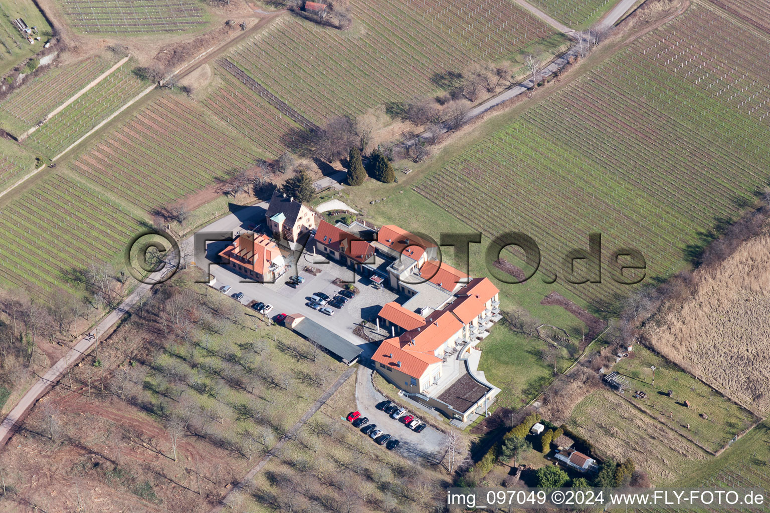 Aerial view of Weyher in der Pfalz in the state Rhineland-Palatinate, Germany