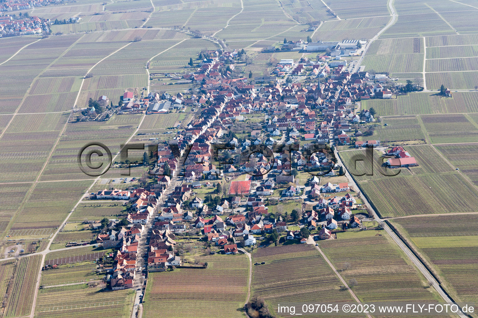 Rhodt unter Rietburg in the state Rhineland-Palatinate, Germany from above