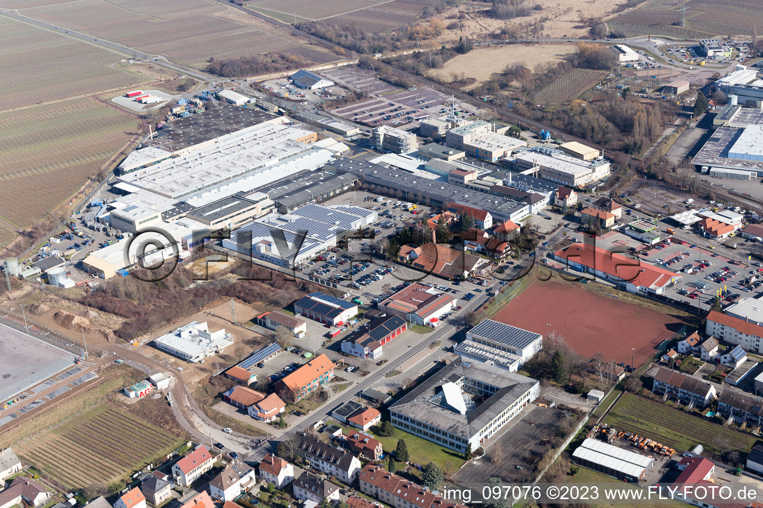 Edenkoben in the state Rhineland-Palatinate, Germany out of the air