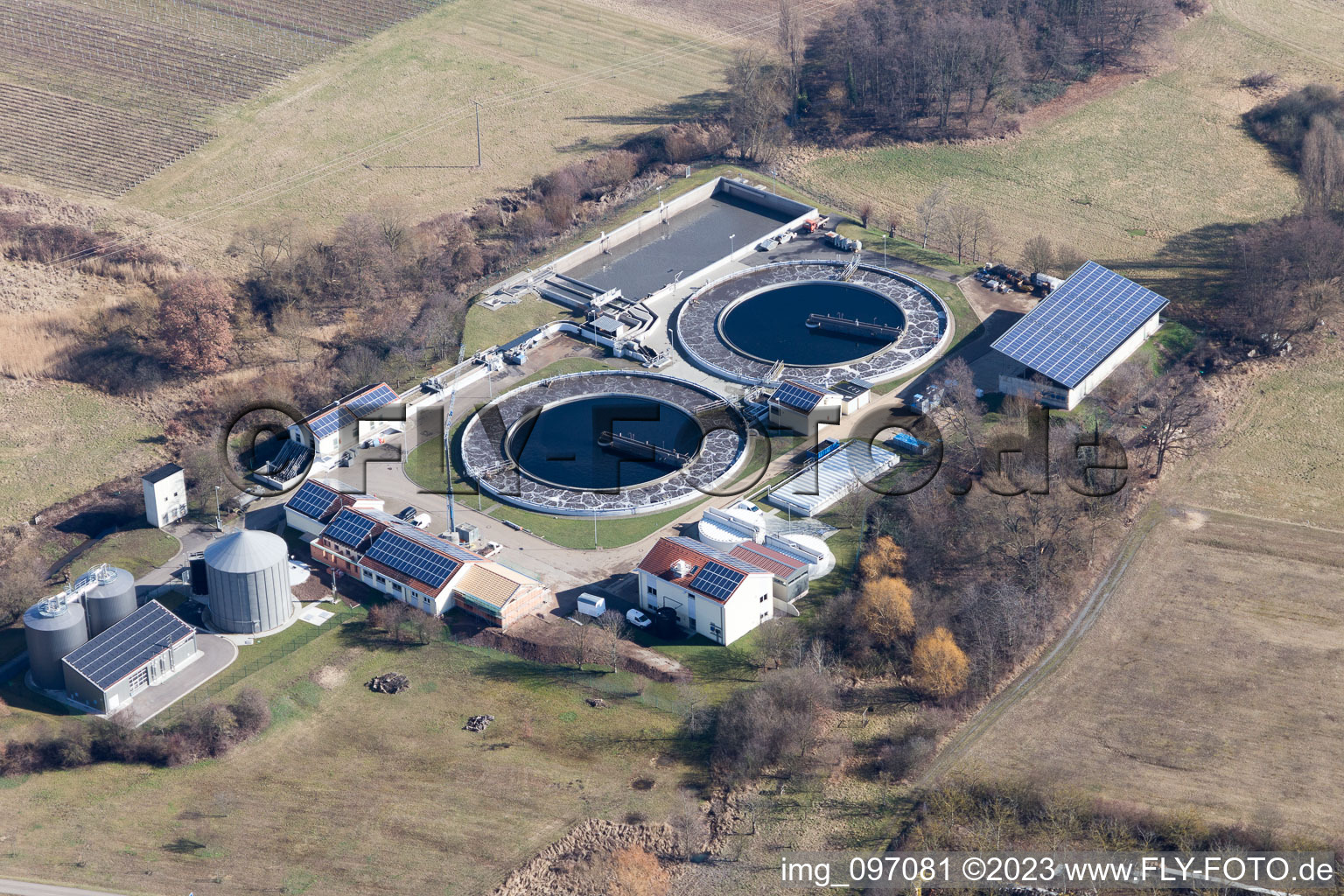 Bird's eye view of Edenkoben in the state Rhineland-Palatinate, Germany