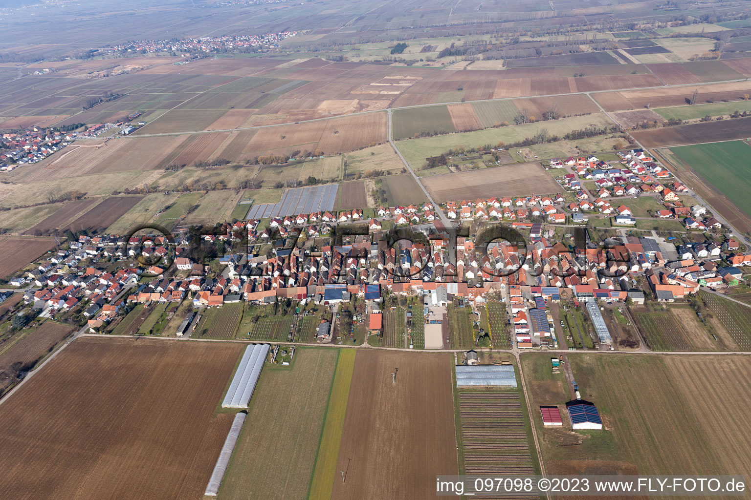 Aerial photograpy of Böbingen in the state Rhineland-Palatinate, Germany