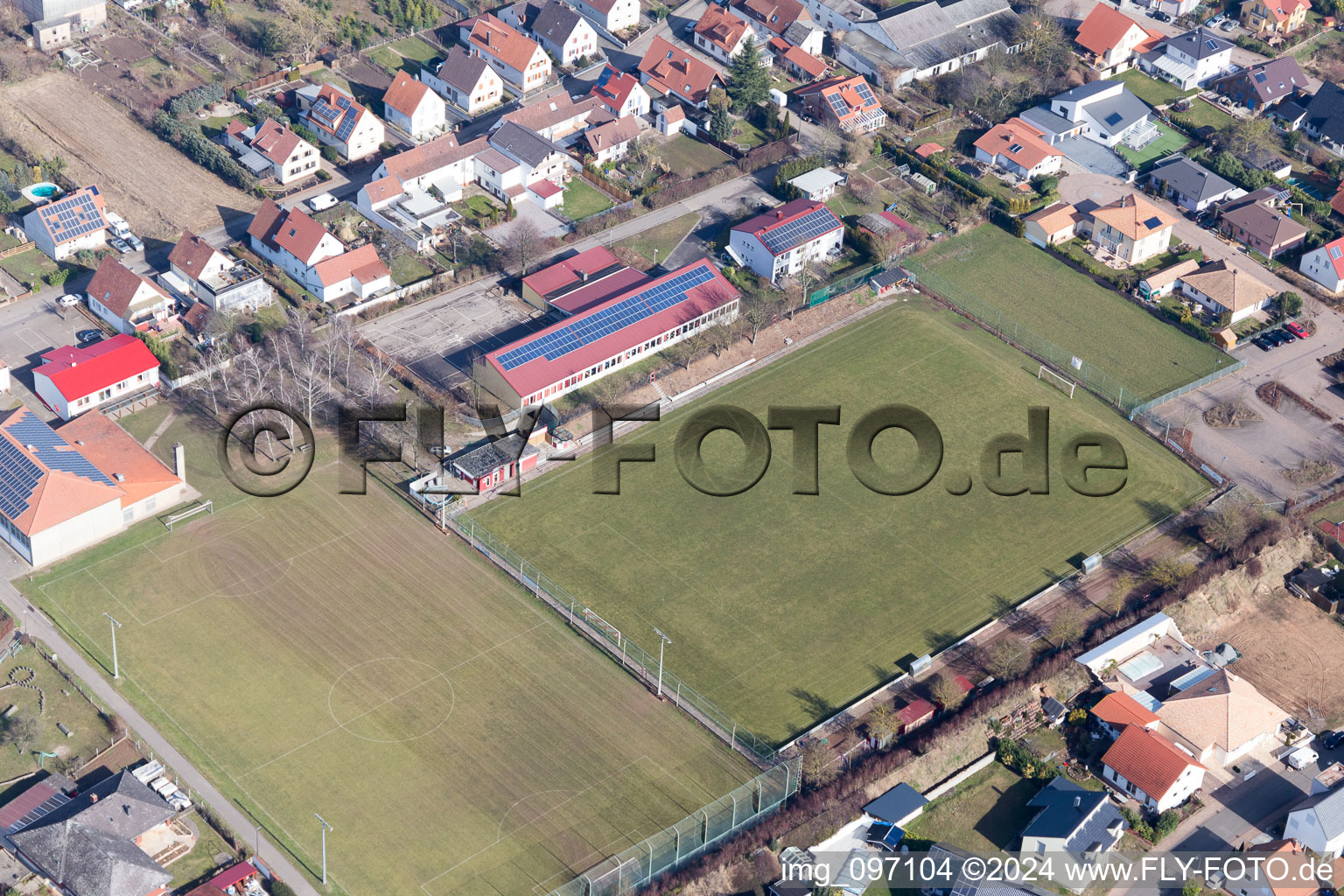 Gommersheim in the state Rhineland-Palatinate, Germany from above