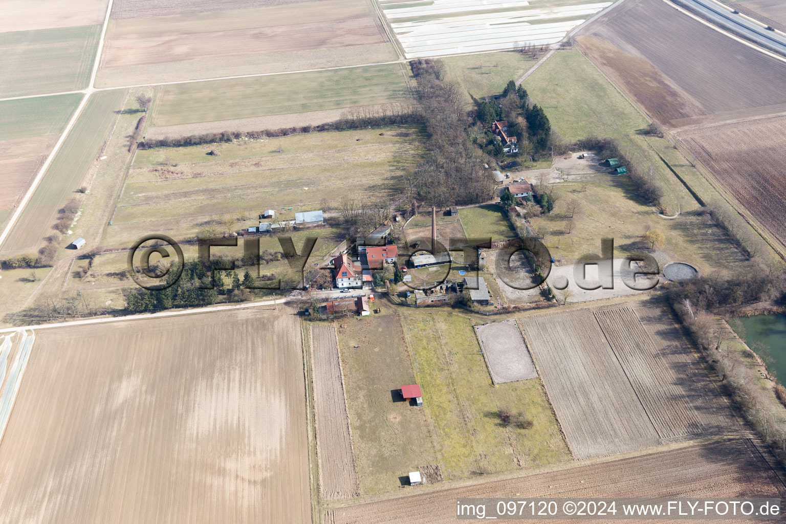 Oblique view of Harthausen in the state Rhineland-Palatinate, Germany