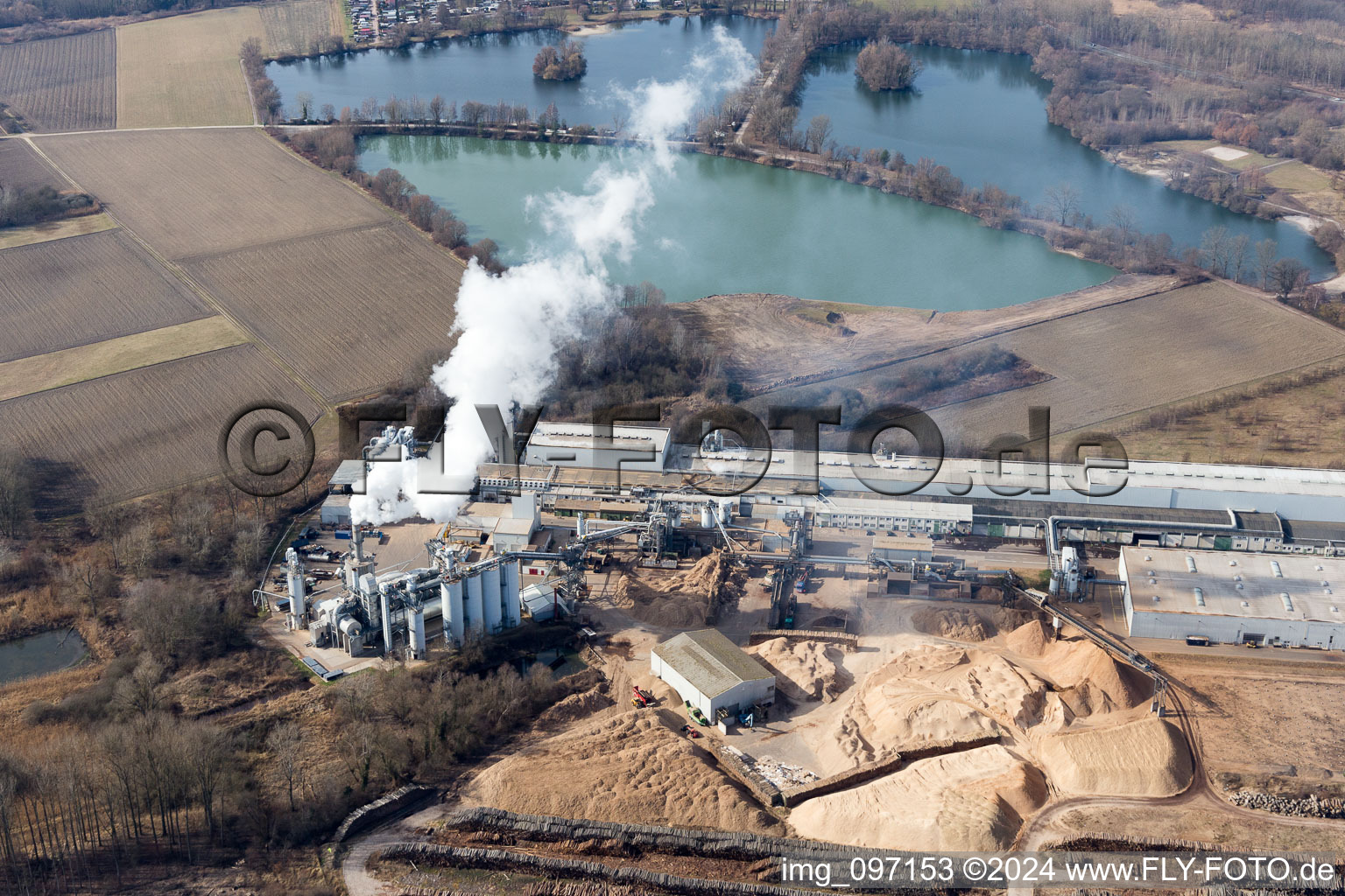 Drone recording of Germersheim in the state Rhineland-Palatinate, Germany