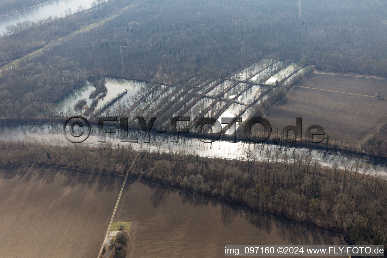 Aerial view of District Sondernheim in Germersheim in the state Rhineland-Palatinate, Germany