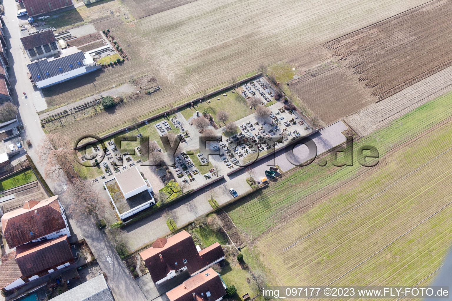 Oblique view of District Hayna in Herxheim bei Landau in the state Rhineland-Palatinate, Germany